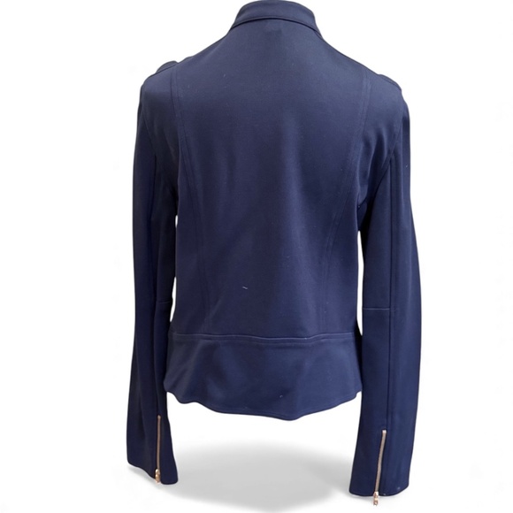 Lauren Ralph Lauren Navy Moto Jacket with Gold Hardware – Size 10 - Picture 6 of 7